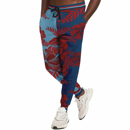 Haleiwa Hawaiian Blue Floral Eco-Poly Unisex Joggers