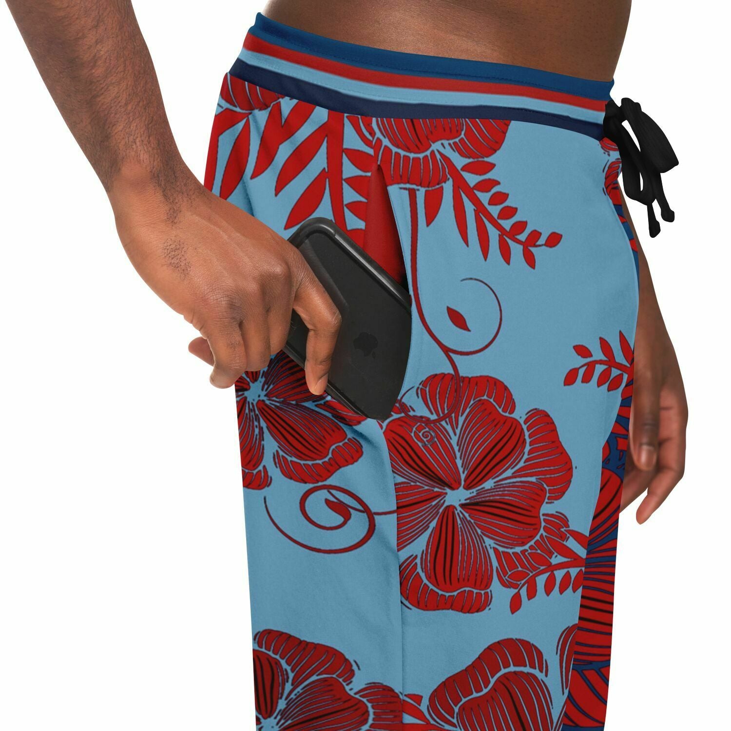 Haleiwa Hawaiian Blue Floral Eco-Poly Unisex Joggers