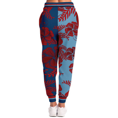 Haleiwa Hawaiian Blue Floral Eco-Poly Unisex Joggers