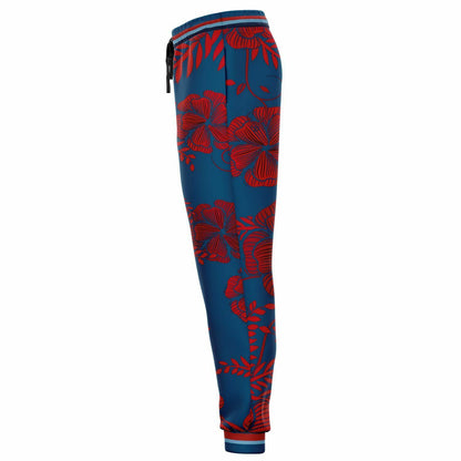 Haleiwa Hawaiian Blue Floral Eco-Poly Unisex Joggers