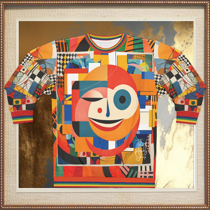 Happy Face Happy Day Abstract Block Art Unisex Sweatshirt (Gold Label)