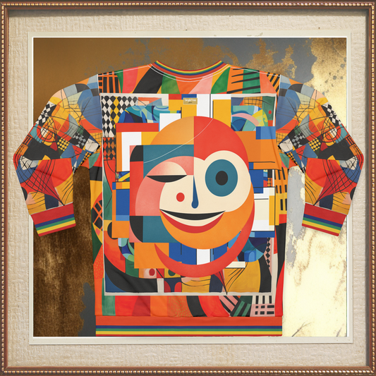 Happy Face Happy Day Abstract Block Art Unisex Sweatshirt (Gold Label)