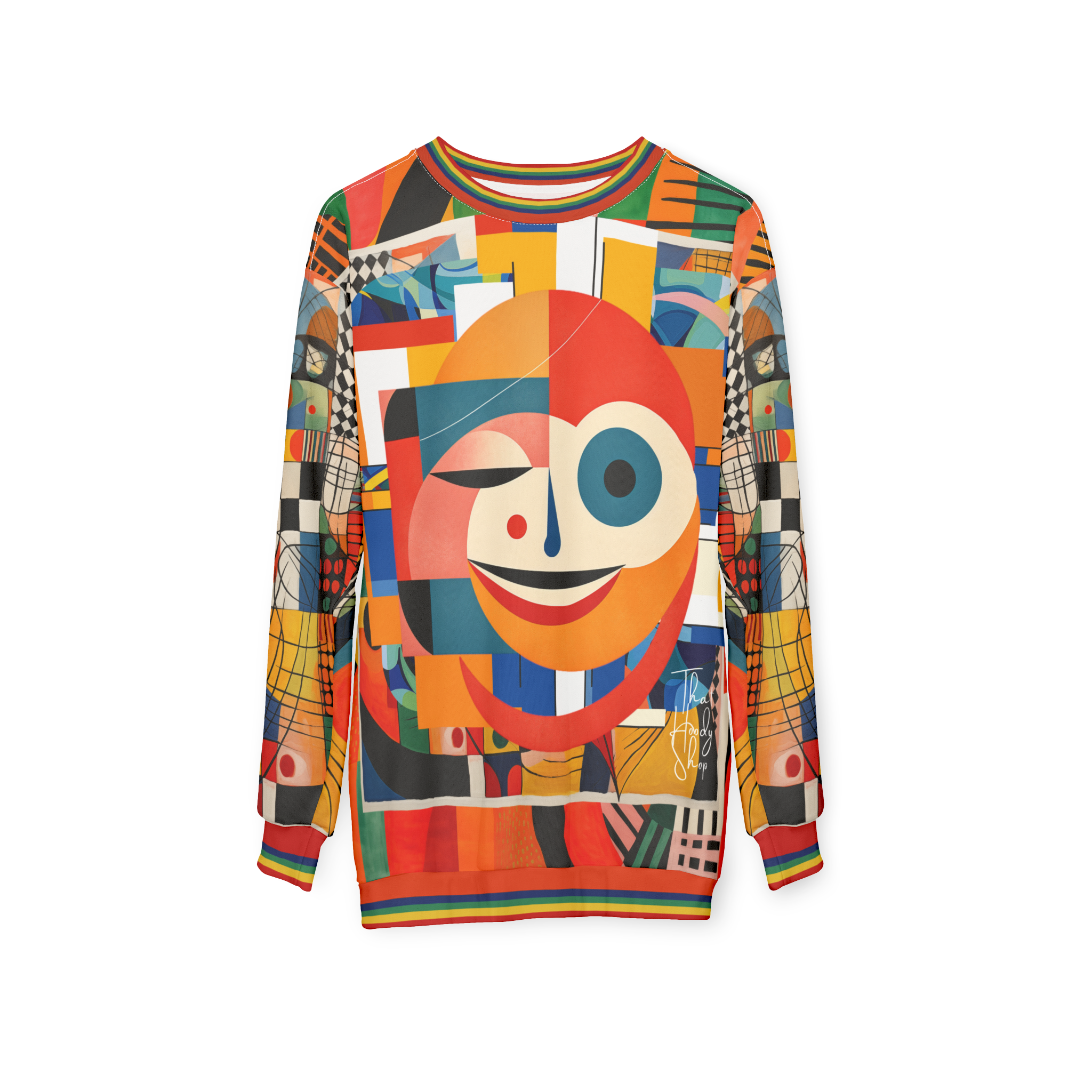 Happy Face Happy Day Abstract Block Art Unisex Sweatshirt (Gold Label)