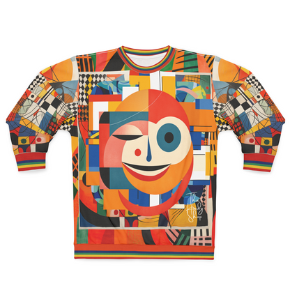 Happy Face Happy Day Abstract Block Art Unisex Sweatshirt (Gold Label)
