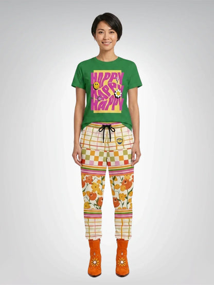 Happy Happy Happy in Yellow Rectangle Heavyweight Unisex Tee