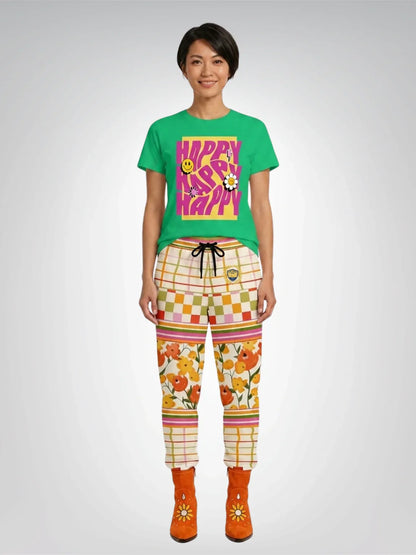 Happy Happy Happy in Yellow Rectangle Heavyweight Unisex Tee