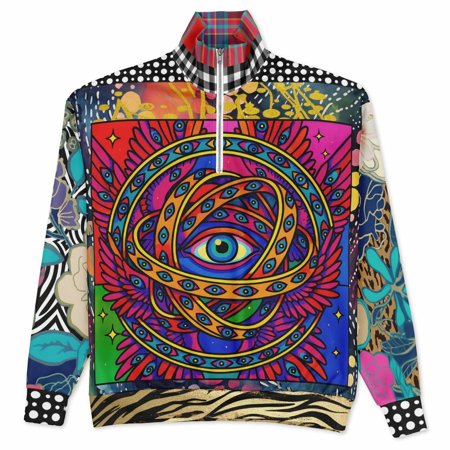 My Friend the Ophanim - Angel in Pop Art Heavyweight Oversized Quarter Zip Sweatshirt