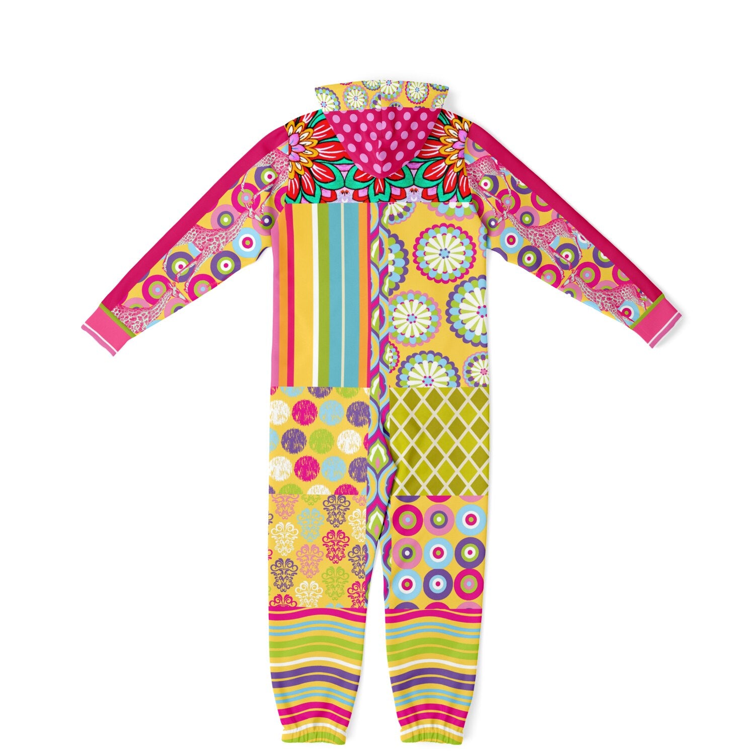 Hello Janis! Green Zigzag Patchwork Unisex Eco-Poly Romper