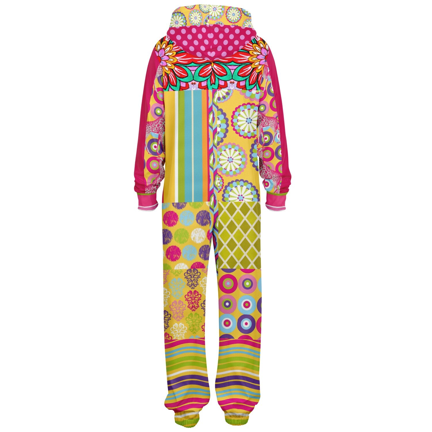 Hello Janis! Green Zigzag Patchwork Unisex Eco-Poly Romper