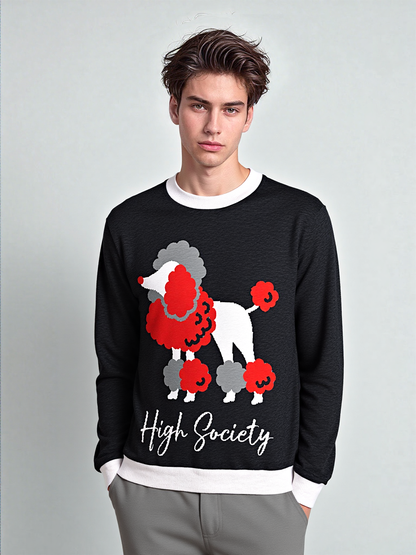 High Society Beyotch in Black Knitted Crewneck Sweater