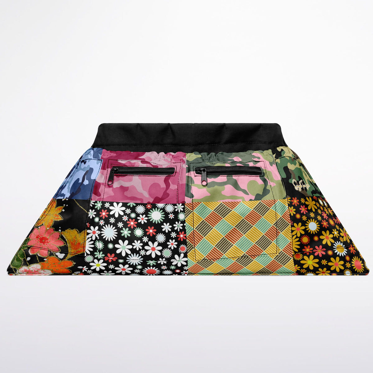 Hippie Woodstock Camo &amp; Floral Patchwork Garden Harvest Bag