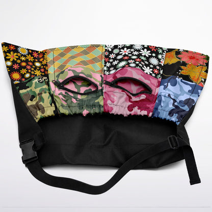 Hippie Woodstock Camo &amp; Floral Patchwork Garden Harvest Bag