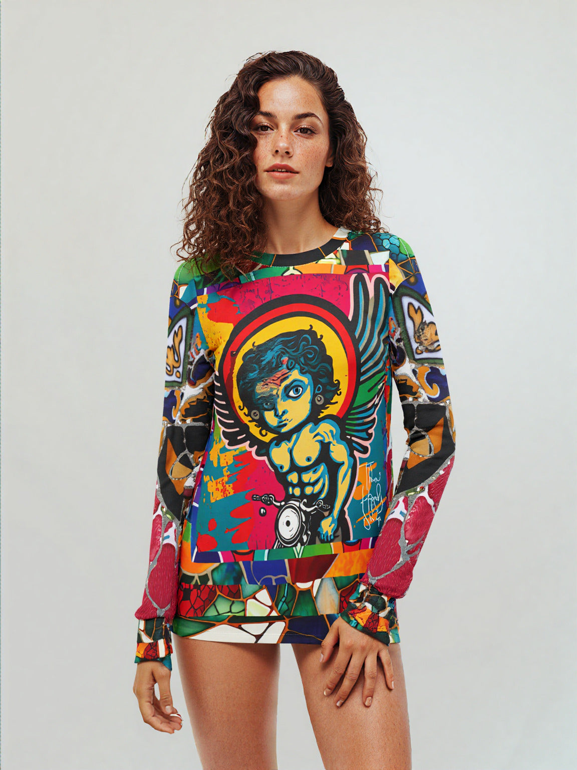 Holy-Moley Angel Motorcyclist Unisex Sweatshirt (Gold Label)