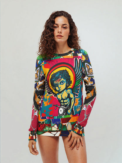 Holy-Moley Angel Motorcyclist Unisex Sweatshirt (Gold Label)