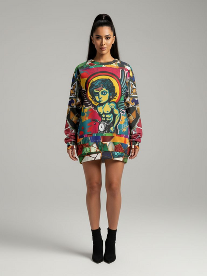 Holy-Moley Angel Motorcyclist Unisex Sweatshirt (Gold Label)