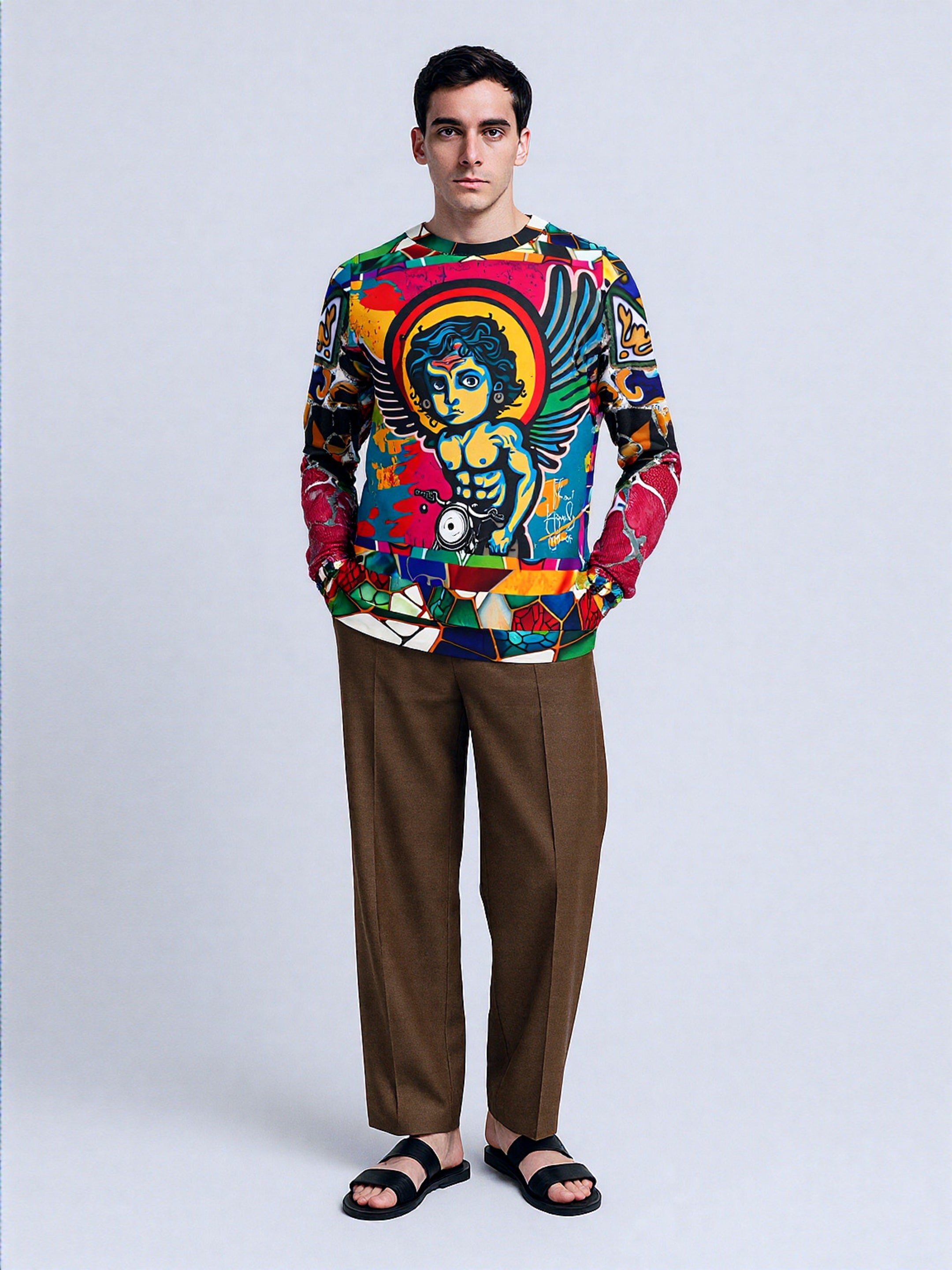 Holy-Moley Angel Motorcyclist Unisex Sweatshirt (Gold Label)