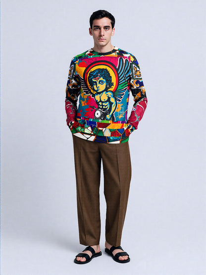 Holy-Moley Angel Motorcyclist Unisex Sweatshirt (Gold Label)