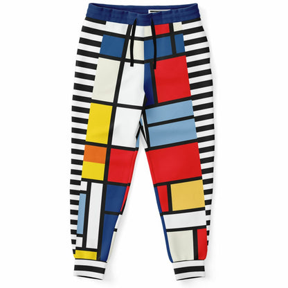 Hopscotch in Primary Geometric Eco-Poly Unisex Joggers
