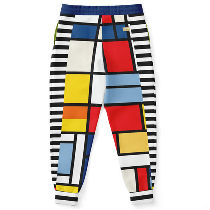 Hopscotch in Primary Geometric Eco-Poly Unisex Joggers