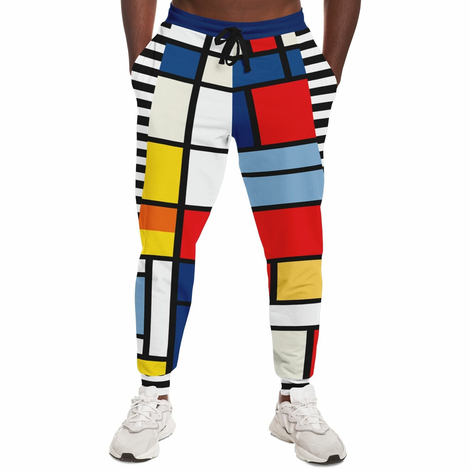 Hopscotch in Primary Geometric Eco-Poly Unisex Joggers