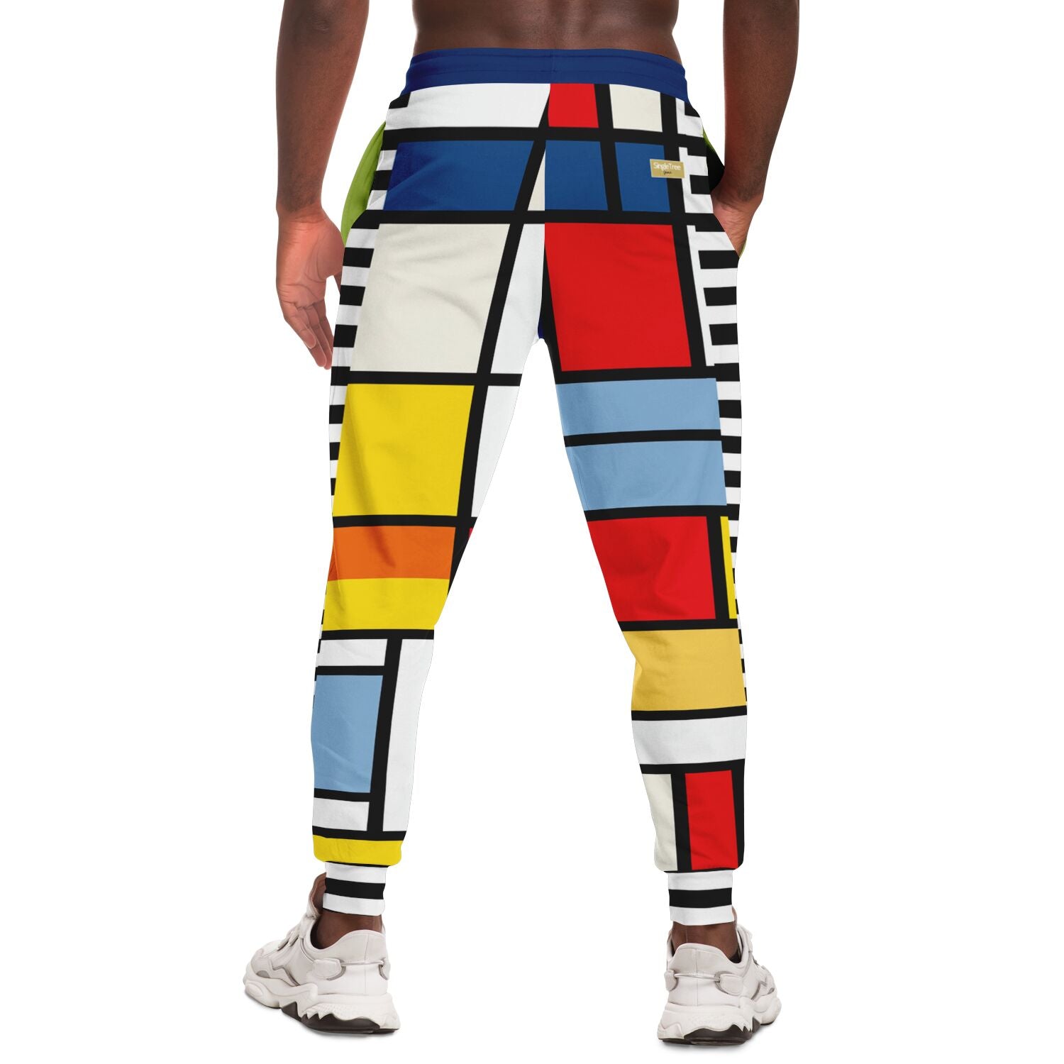 Hopscotch in Primary Geometric Eco-Poly Unisex Joggers