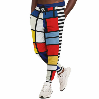 Hopscotch in Primary Geometric Eco-Poly Unisex Joggers