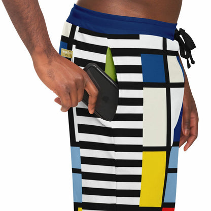 Hopscotch in Primary Geometric Eco-Poly Unisex Joggers