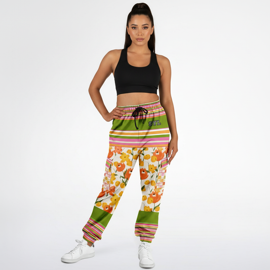 Hopscotch My Hippie Gingham Floral Eco-Poly Cargo Joggers