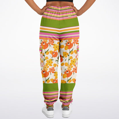Hopscotch My Hippie Gingham Floral Eco-Poly Cargo Joggers