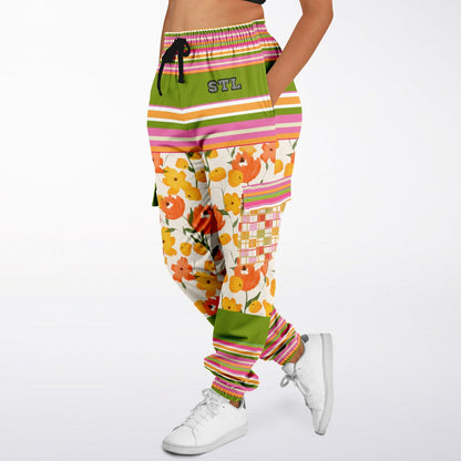 Hopscotch My Hippie Gingham Floral Eco-Poly Cargo Joggers