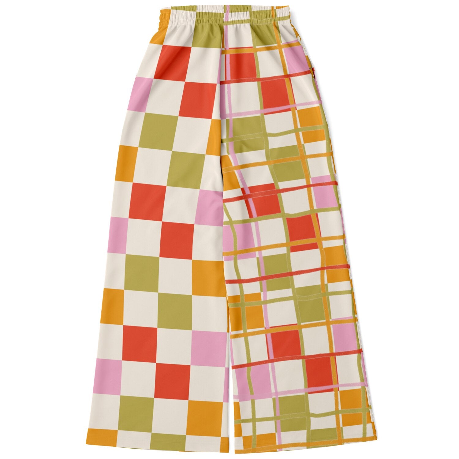 Hopscotch My Hippie Gingham Plaid Eco-Poly Wide Leg Pants