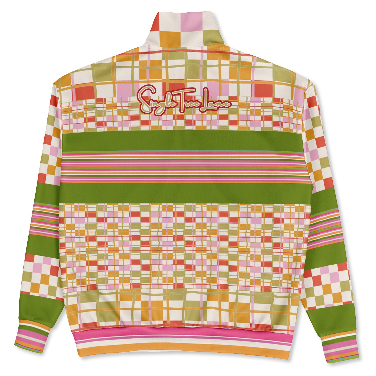 Hopscotch My Hippie Gingham Plaid Heavyweight Oversized Quarter Zip Sweatshirt