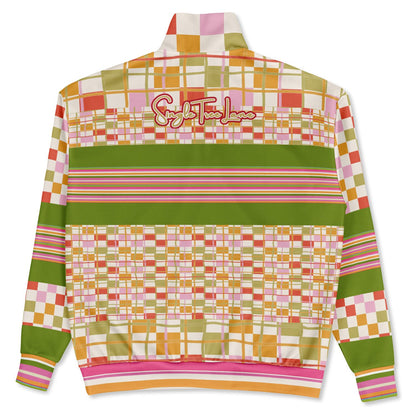 Hopscotch My Hippie Gingham Plaid Heavyweight Oversized Quarter Zip Sweatshirt