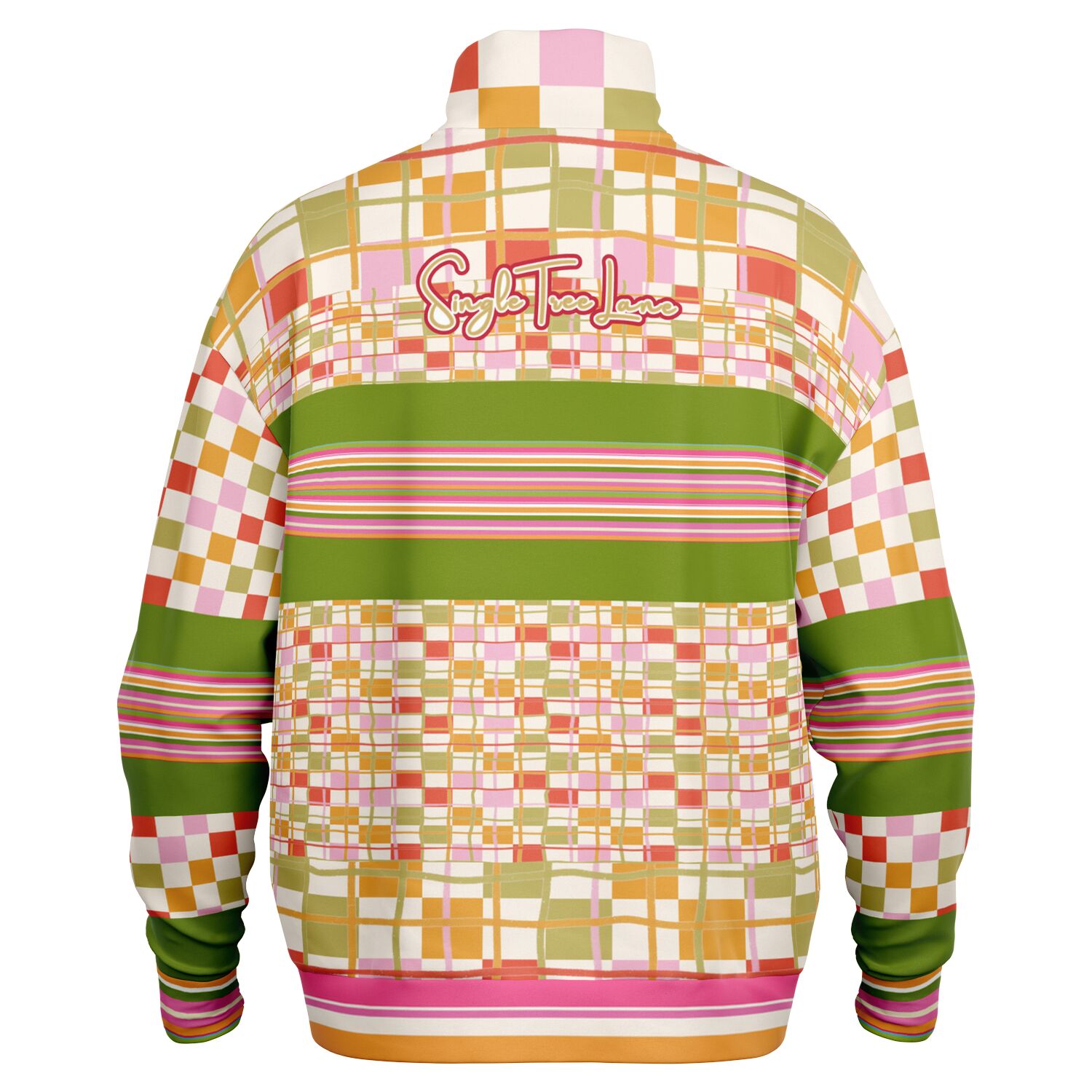 Hopscotch My Hippie Gingham Plaid Heavyweight Oversized Quarter Zip Sweatshirt