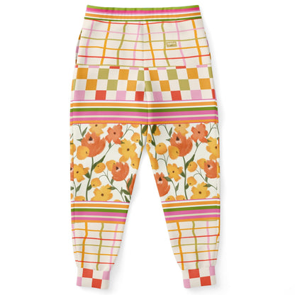Hopscotch My Hippie Gingham Floral Plaid Eco-Poly Joggers