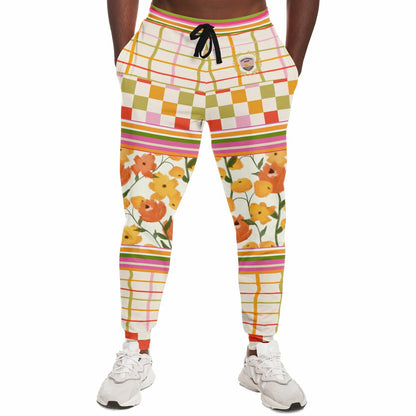 Hopscotch My Hippie Gingham Floral Plaid Eco-Poly Joggers