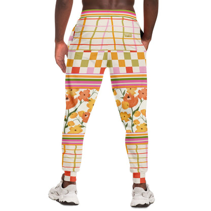 Hopscotch My Hippie Gingham Floral Plaid Eco-Poly Joggers