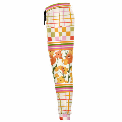 Hopscotch My Hippie Gingham Floral Plaid Eco-Poly Joggers