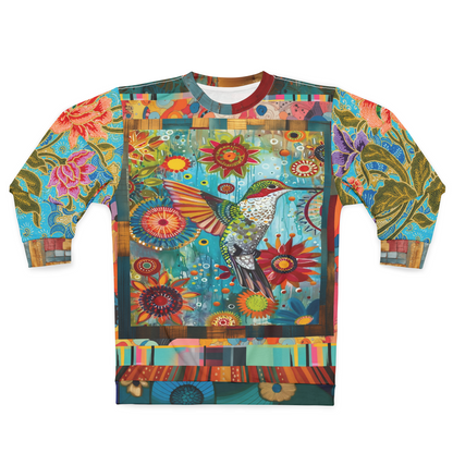 Hummingbird in Blue Tin Unisex Sweatshirt (Gold Label)