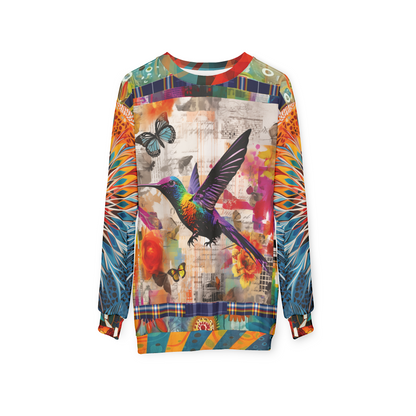 Hummingbird in Flight Rainbow Collage Unisex Sweatshirt (Gold Label)