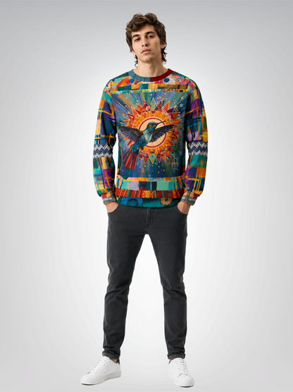 Hummingbird in Sunburst Skies Unisex Sweatshirt (Gold Label)