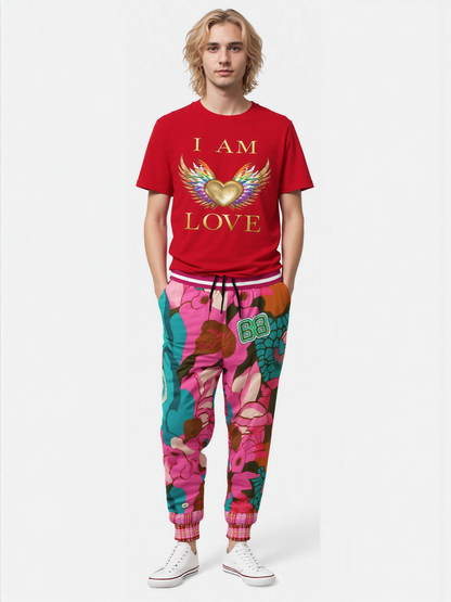 Pink Floral Crush 68 Eco-Poly Unisex Joggers