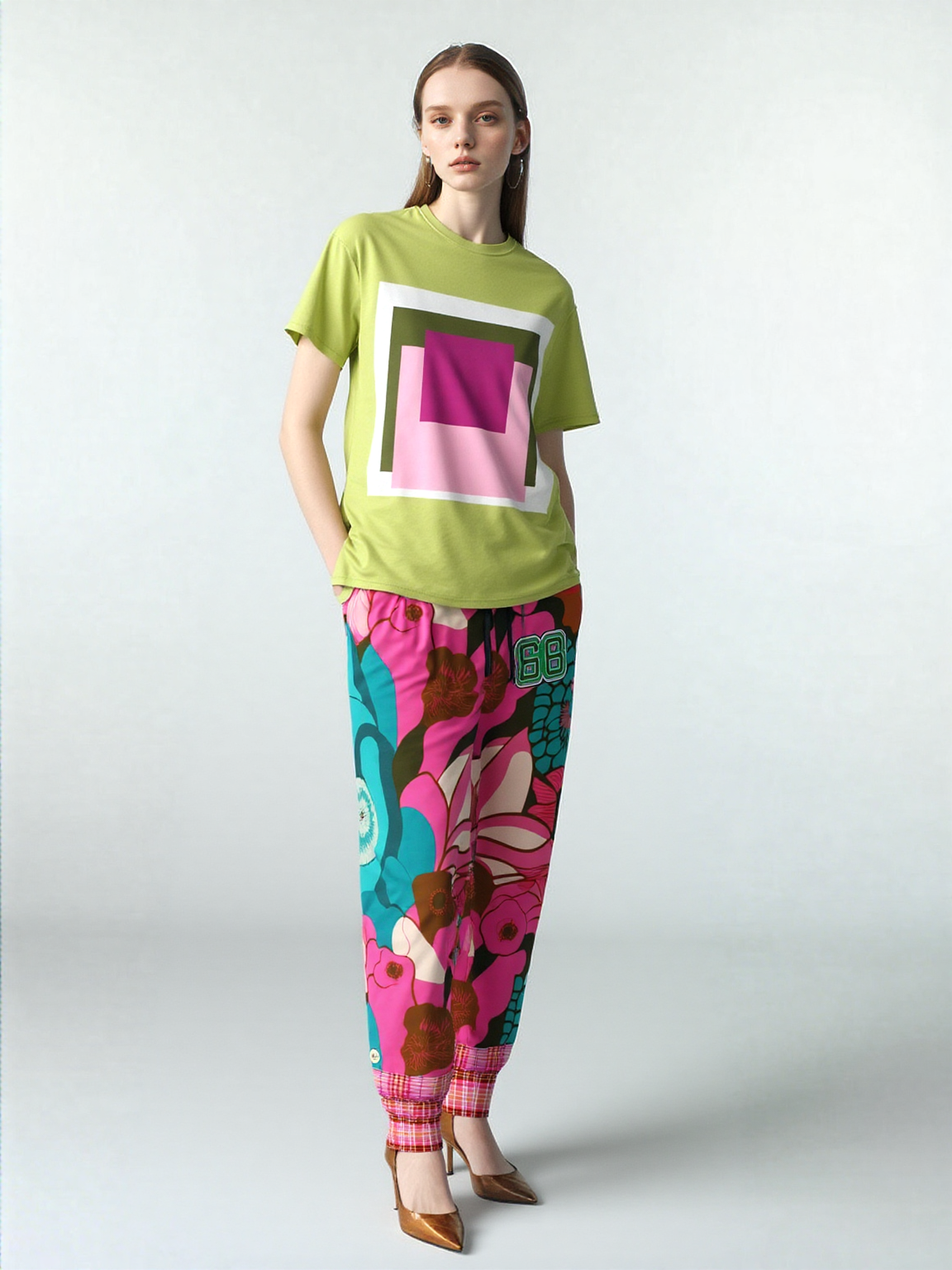 Pink Floral Crush 68 Eco-Poly Unisex Joggers