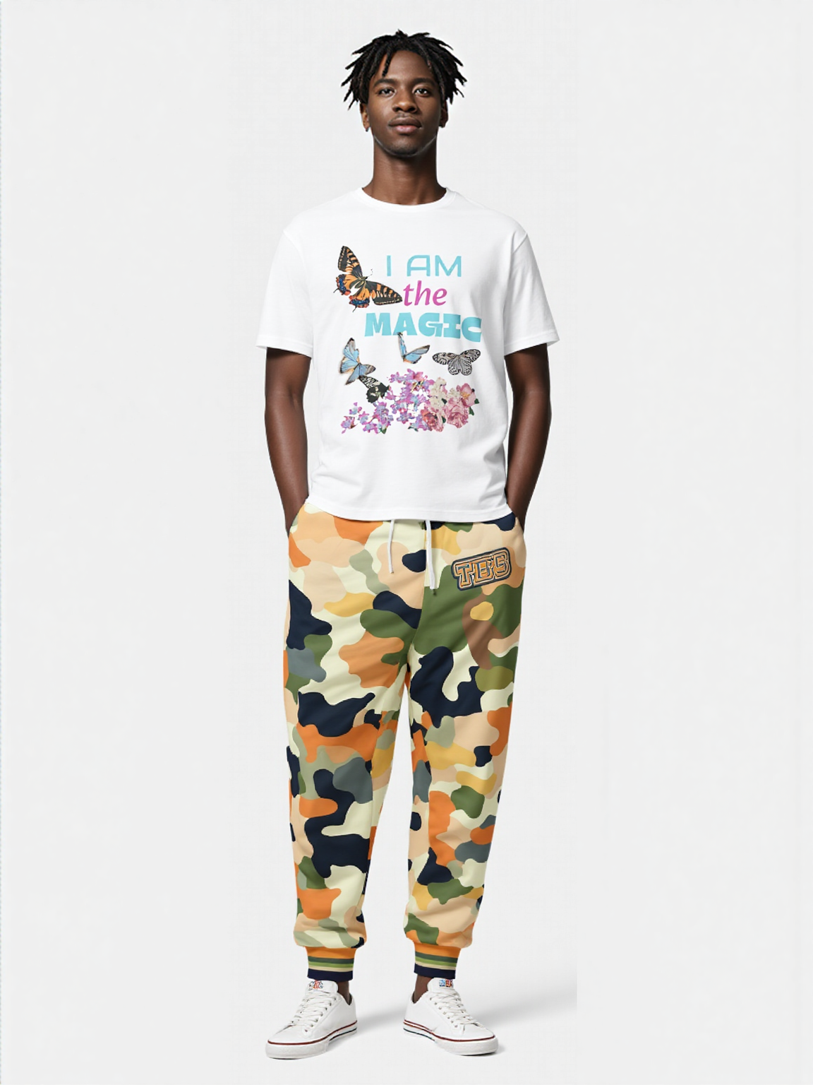 Sedona Vortex Orange Camo Eco-Poly Unisex Joggers