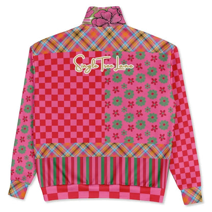 I Like Candy in Checkers &amp; Flowers Heavyweight Oversized Quarter Zip Sweatshirt