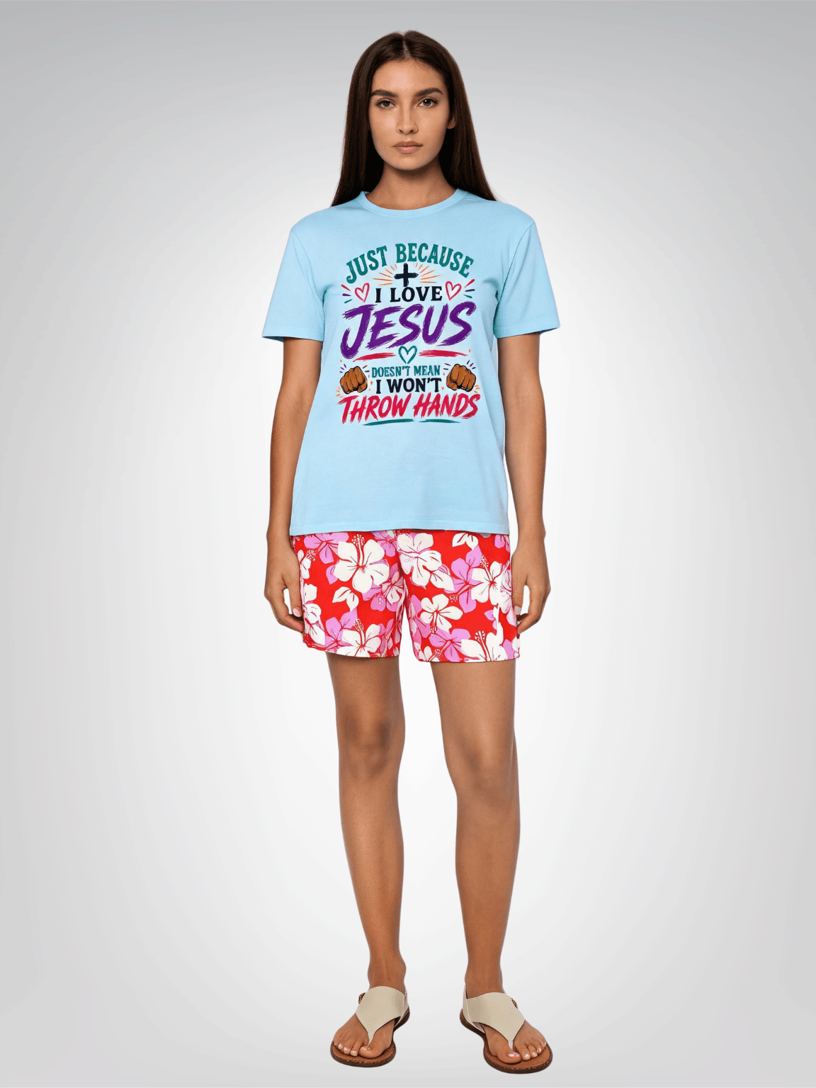 I Love Jesus But I Will Throw Hands Heavyweight Unisex Tee