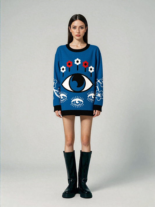 I See the Future Knitted Crewneck Sweater