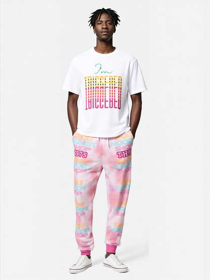 That Hoody Shop 1976 Pink Tie-Dye Eco-Poly Unisex Joggers