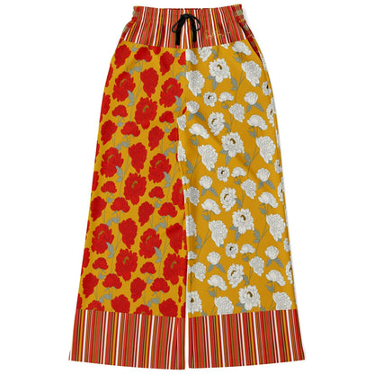 Imperial Blossom in Peonies Eco-Poly Wide Leg Pants