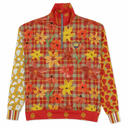 Imperial Blossom in Peonies Heavyweight Oversized Quarter Zip Sweatshirt